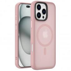 TPU+PC чохол Metal Buttons with MagSafe Colorful для Apple iPhone 16 Pro Max (6.9") Рожевий