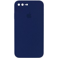 Чохол Silicone Case Square Full Camera Protective (AA) для Apple iPhone 7 plus/8 plus (5.5") Темно-синій / Midnight blue