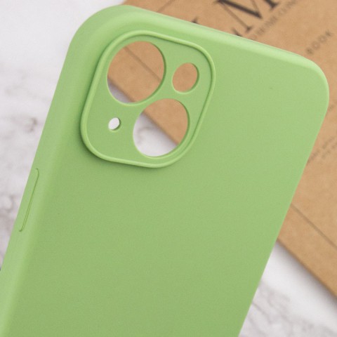 Чохол Silicone Case Full Camera Protective (AA) NO LOGO для Apple iPhone 14 (6.1") М'ятний / Mint
