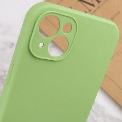 Чохол Silicone Case Full Camera Protective (AA) NO LOGO для Apple iPhone 14 (6.1") М'ятний / Mint