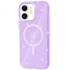 Чохол TPU Galaxy Sparkle (MagFit) для Apple iPhone 11 (6.1") Purple+Glitter