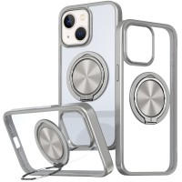 TPU+PC чохол Metal Ring with MagSafe для Apple iPhone 15 (6.1") Сірий