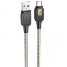 Дата кабель Hoco U124 Stone silicone power-off USB to Type-C Black