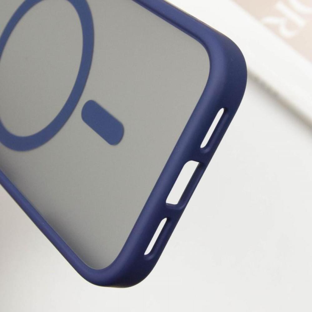 TPU+PC чохол Metal Buttons with MagSafe для Apple iPhone 16 Pro (6.3") Синій