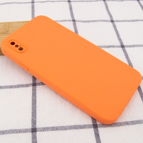 Чохол Silicone Case Square Full Camera Protective (AA) NOLOGO для Apple iPhone XS Max (6.5") Помаранчевий / Papaya