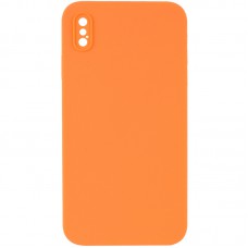 Silicone Case Square Full Camera Protective (AA) NOLOGO для Apple iPhone XS Max (6.5") Помаранчевий / Papaya
