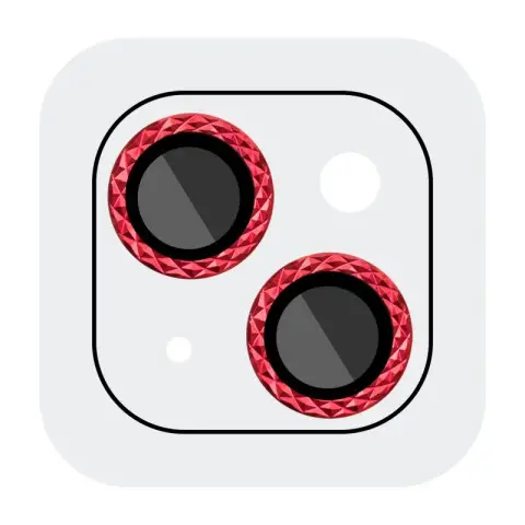 Захисне скло Metal Shine на камеру (у упак.) для Apple iPhone 15 (6.1") / 15 Plus (6.7") Червоний / Red