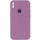 Чохол Silicone Case Square Full Camera Protective (AA) для Apple iPhone X / XS (5.8") Ліловий / Lilac Pride