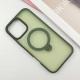 TPU+PC чохол Metal Buttons with MagSafe Colorful HQ Ring для Apple iPhone 16 Pro (6.3") Green