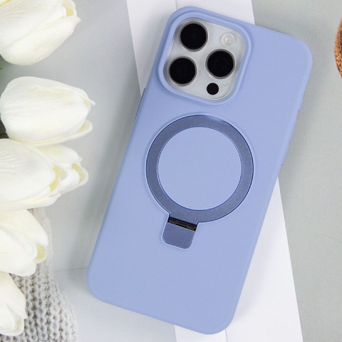 Чохол Silicone Case Full Protective NO LOGO with Ring для Apple iPhone 15 Pro (6.1") Blue