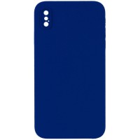 Чохол Silicone Case Square Full Camera Protective (AA) NOLOGO для Apple iPhone XS Max (6.5") Синій / Deep navy