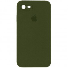 Чохол Silicone Case Square Full Camera Protective (AA) для Apple iPhone 6/6s (4.7") Зелений / Dark Olive