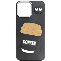 Чохол TPU Leather Toys для Apple iPhone 16 Pro (6.3") Coffee / Black