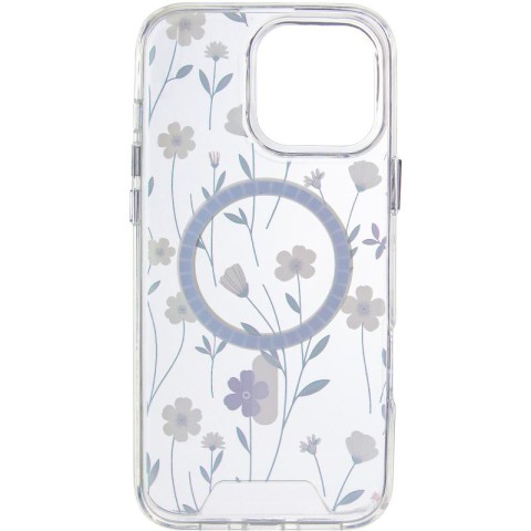 TPU+PC чохол Clear Garden with MagSafe для Apple iPhone 16 Pro Max (6.9") Cherry Petal