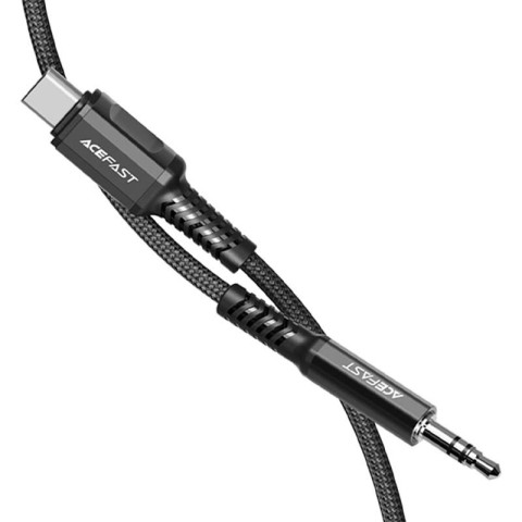Аудіо кабель Aux Acefast C1-08 (Type-C to AUX 3.5mm) (1m) Black