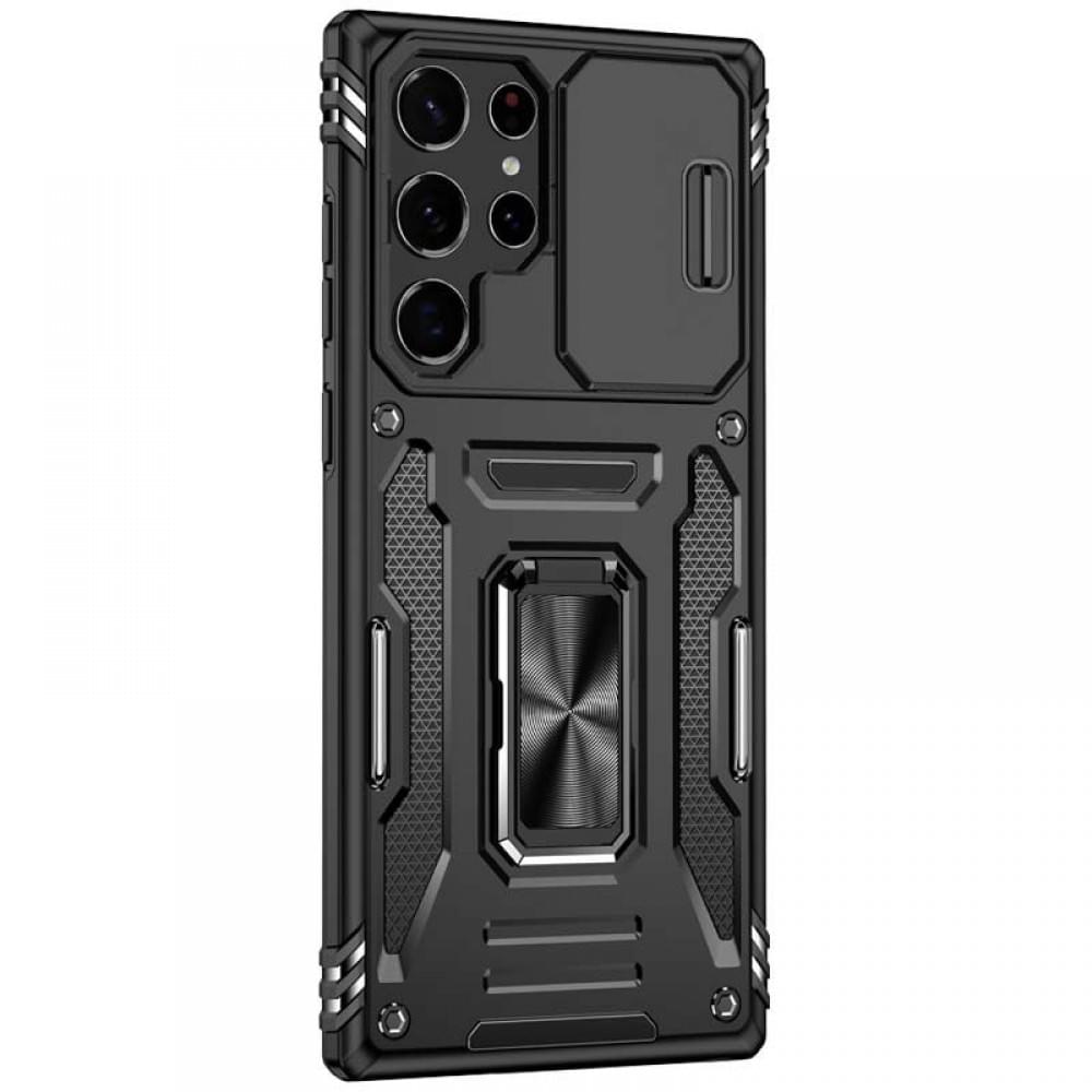 Ударостійкий чохол Camshield Army Ring для Samsung Galaxy S24 Ultra Чорний / Black