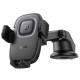 Автотримач з БЗП Hoco HW32 Crown push-type (center console) Black / Metal gray