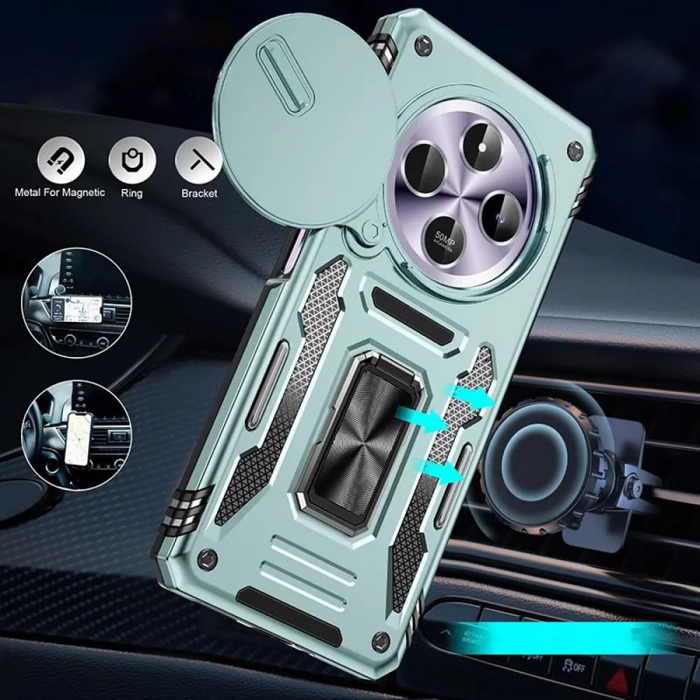 Ударостійкий чохол Camshield Army Ring для Xiaomi Redmi 14C / A4 / Poco C75 Зелений / Light Green