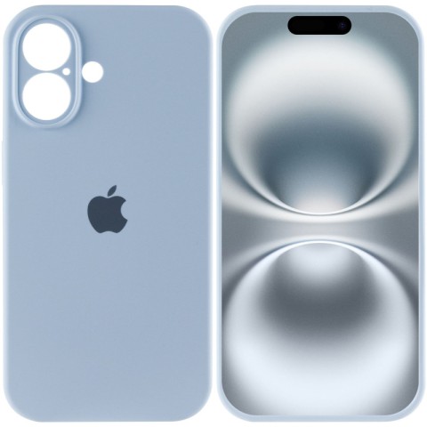 Чохол Silicone Case Full Camera Protective (AA) для Apple iPhone 16 (6.1") Блакитний / Sweet Blue