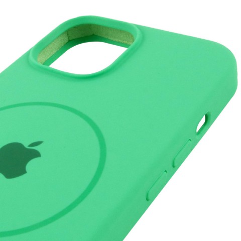 Чохол Silicone Case Full Protective (AA) with MagSafe для Apple iPhone 14 Plus (6.7") Зелений / Spearmint