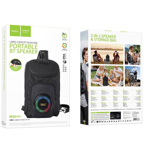 Слінг-рюкзак зі вбудованою колонкою Hoco HC42 Journey Bass Black