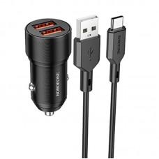 АЗП Borofone BZ19 Wishdom (2A) + Type-C Black