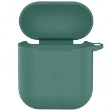 Силіконовий футляр New з карабіном для навушників Airpods 1/2 Зелений / Pine green