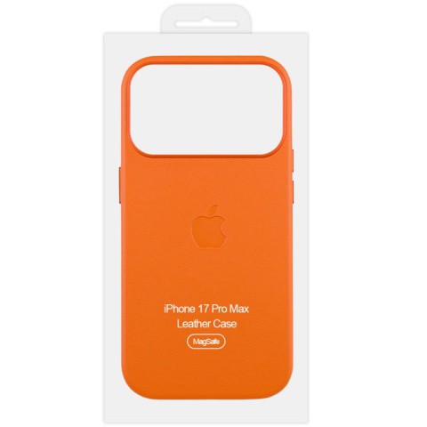 Чохол шкіряний Leather Case (AA) with MagSafe and Animation для Apple iPhone 17 Pro Max (6.9") Orange