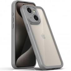TPU чохол Transparent + Colour 1,5mm для Apple iPhone 15 (6.1") Grey