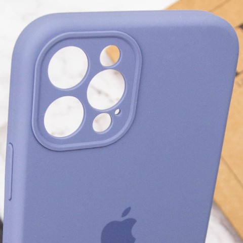 Чохол Silicone Case Full Camera Protective (AA) для Apple iPhone 12 Pro (6.1") Сірий / Lavender Gray