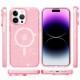 Чохол TPU Galaxy Sparkle (MagFit) для Apple iPhone 14 Pro (6.1") Pink+Glitter