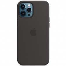 Чохол Silicone case (AAA) full with Magsafe and Animation для Apple iPhone 12 Pro / 12 (6.1") Чорний / Black