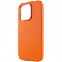 Шкіряний чохол Leather Case (AAA) with MagSafe для Apple iPhone 14 Pro Max (6.7") Orange