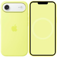Чохол Silicone case (AAA) with Magsafe and Animation для Apple iPhone 17 Air (6.5") Neon Yellow