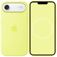 Чохол Silicone case (AAA) with Magsafe and Animation для Apple iPhone 17 Air (6.5") Neon Yellow