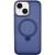 TPU+PC чохол Metal Buttons with MagSafe Colorful HQ Ring для Apple iPhone 14 / 13 (6.1") Dark Blue
