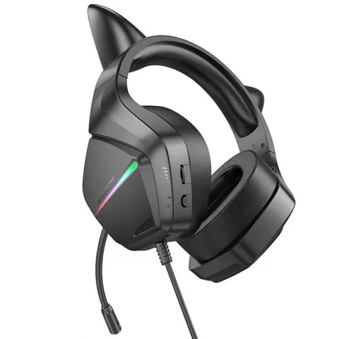 Накладні навушники Borofone BO106 Cute cat (USB+3.5mm/2m) Phantom Cat