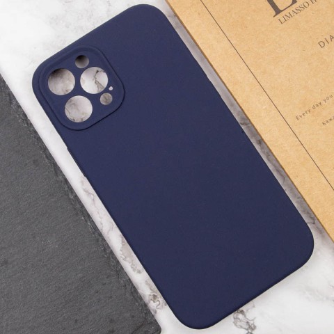 Чохол Silicone Case Full Camera Protective (AA) NO LOGO для Apple iPhone 12 Pro (6.1") Темно-синій / Midnight blue