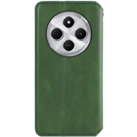 Шкіряний чохол-книжка GETMAN Cubic (PU) для Xiaomi Redmi 14C / Poco C75 Зелений