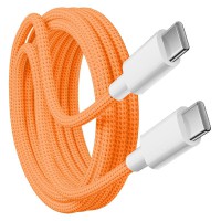 Дата кабель USB-C to USB-C FineWoven iP17 for Apple (AAA) (1m) (box) Orange