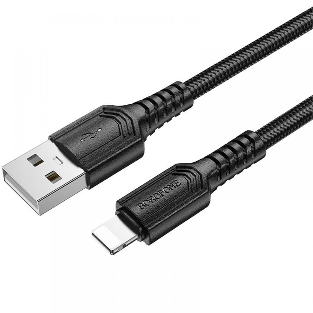 Дата кабель Borofone BX116 Certain USB to Lightning 2.4A (1m) Black