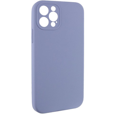 Чохол Silicone Case Full Camera Protective (AA) NO LOGO для Apple iPhone 12 Pro Max (6.7") Сірий / Lavender Gray