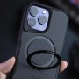 TPU+PC чохол Metal Buttons with MagSafe Carbon Ring для Apple iPhone 15 Pro Max (6.7") Чорний