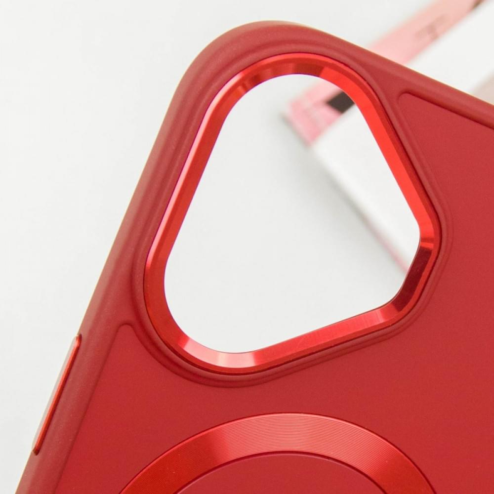 TPU чохол Bonbon Metal Style with MagSafe для Apple iPhone 16 Plus (6.7") Червоний / Red