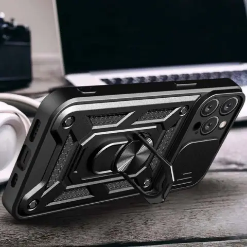 Чохол Ummi Camshield Serge Ring для Apple iPhone 12 Pro / 12 (6.1") Чорний / Black