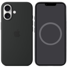 Чохол Silicone case (AAA) with Magsafe and Animation для Apple iPhone 16 Plus (6.7") Black