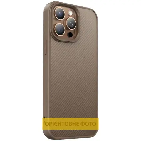 TPU чохол Carbon Protective with Magsafe для Apple iPhone 17 Air (6.5") Coffee