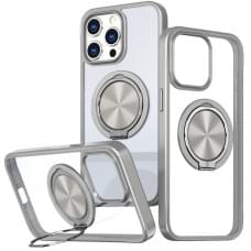 TPU+PC чохол Metal Ring with MagSafe для Apple iPhone 15 Pro Max (6.7") Сірий