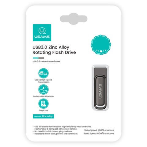 Флеш-накопичувач Usams US-ZB339 USB 3.0 Zinc Alloy – 256GB Tarnish