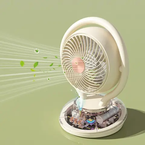 Настільний вентилятор F12 з негативною іонізацією 6000mAh White